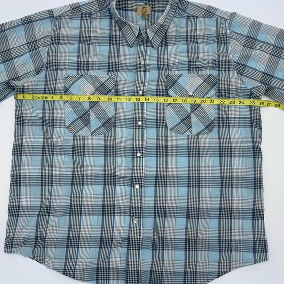 Haband Travelers Men's Blue Plaid Short Sleeve Shirt Pearl Snaps XL Western - Picture 7 of 8